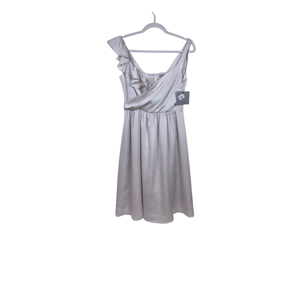 Marc New York Ruffle One‎ Shoulder Cocktail Dress Size 2 Wedding NWT Marshmallow